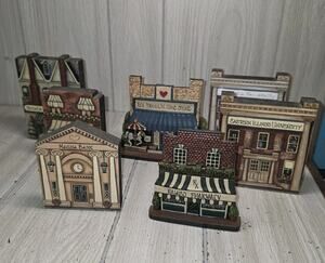 Vtg Brandywine Woodcrafts Buildings Eastern Illinois University Etc Set Of 7
